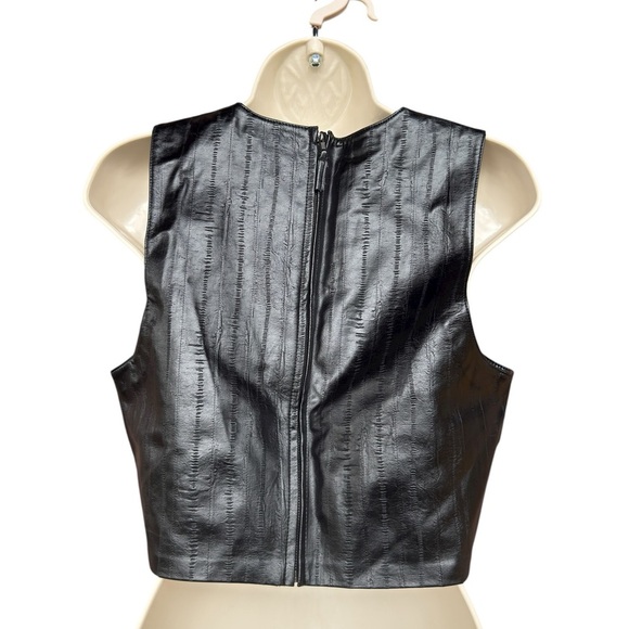 Good American Women’s Faux Leather Crop Top Medium - Picture 5 of 11